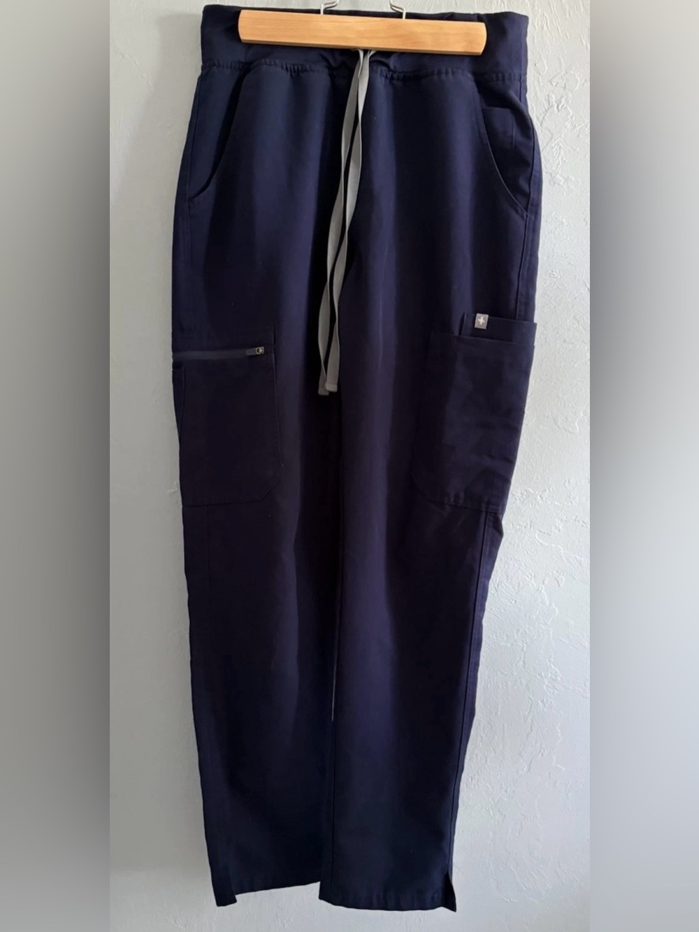 Figs Technical Collection Scrub Pants Women S Navy Tie Waist HW Yola Skinny